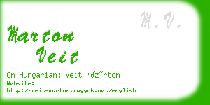 marton veit business card